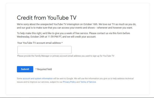 If you're one of many who experienced the Youtube TV outage on October 16th,