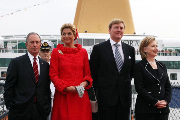 <div class="caption-credit">Photo by: Getty Images</div>She has a fun sense of style: When Maxima met Secretary of State Hilliary Clinton and Mayor Michael Bloomberg in 2009, she didn't go the frumpy route. She opted for a <a href="http://www.huffingtonpost.com/2009/09/08/princess-maxima-stylish-d_n_279792.html" rel="nofollow noopener" target="_blank" data-ylk="slk:red;elm:context_link;itc:0;sec:content-canvas" class="link ">red</a> ruffled suit and feathery headpiece. Fun!