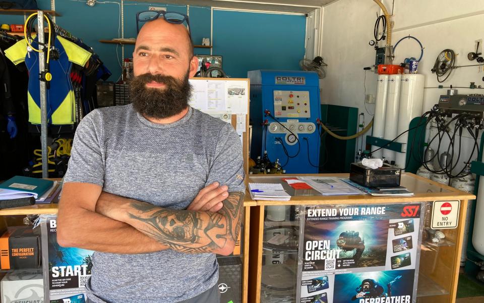 Diving instructor Julio Halal sees many exotic fish species in Cypriot waters - Nick Squires