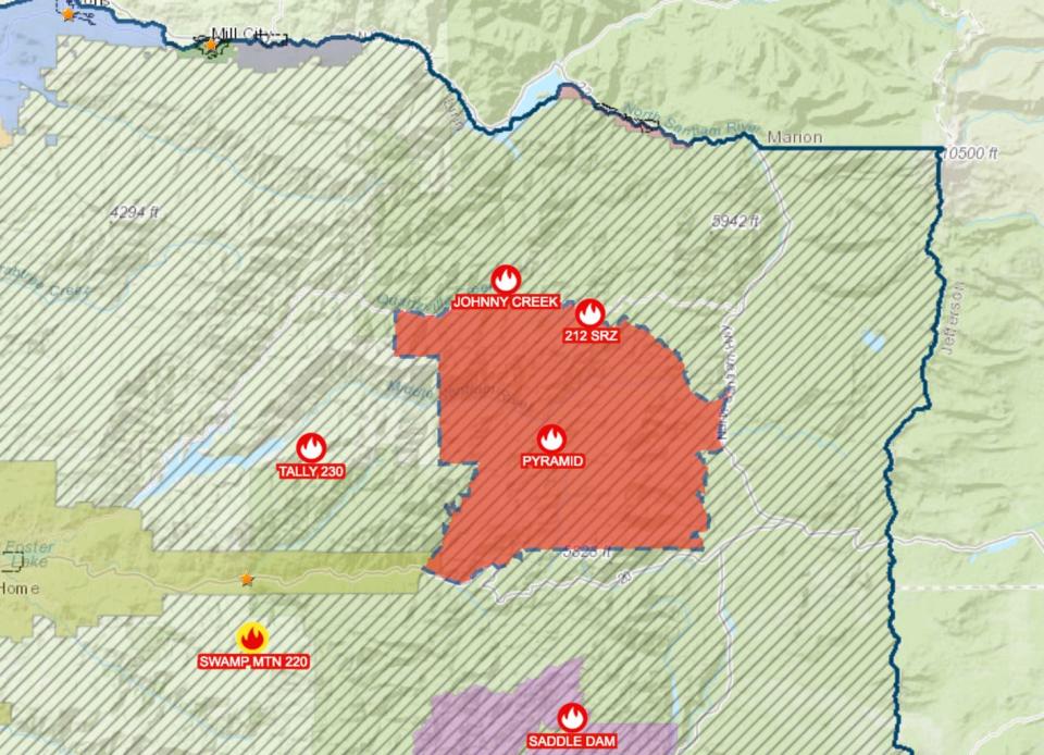 The Pyramid Fire has brought a level 3 evacuation order to the Old Cascades area of trails near Tombstone Pass east of Sweet Home.
