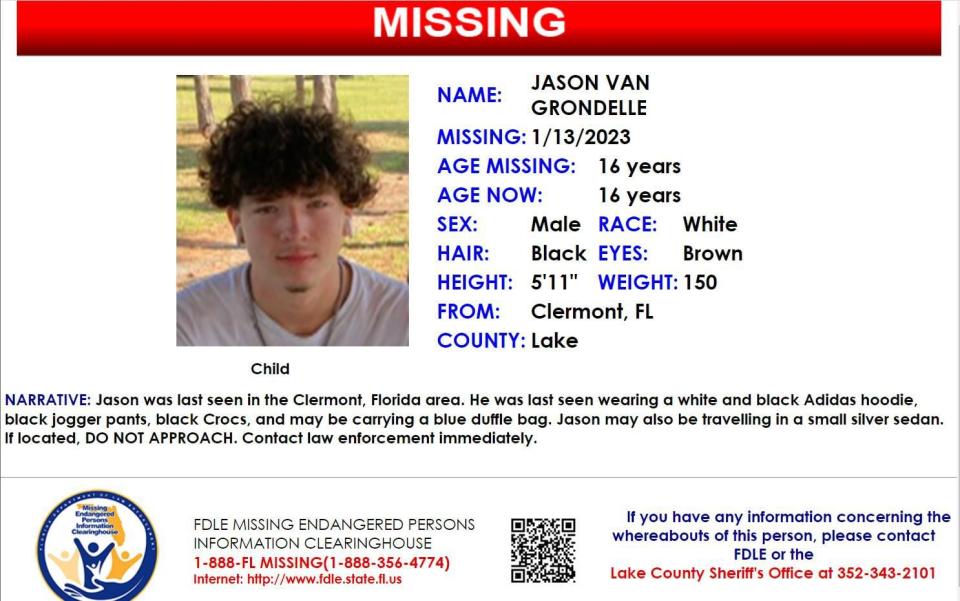 Jason Van Grondelle was last seen on Jan. 13, 2023 in Clermont.