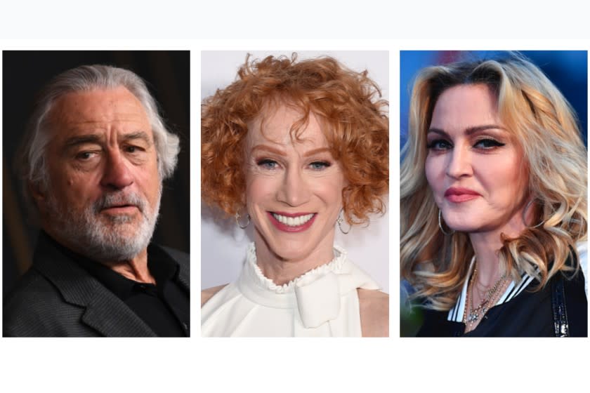 (L-R) Robert De Niro, Kathy Griffin, and Madonna.