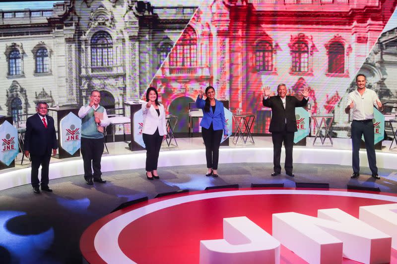 Peru's presidential candidates participate in a debate, in Lima