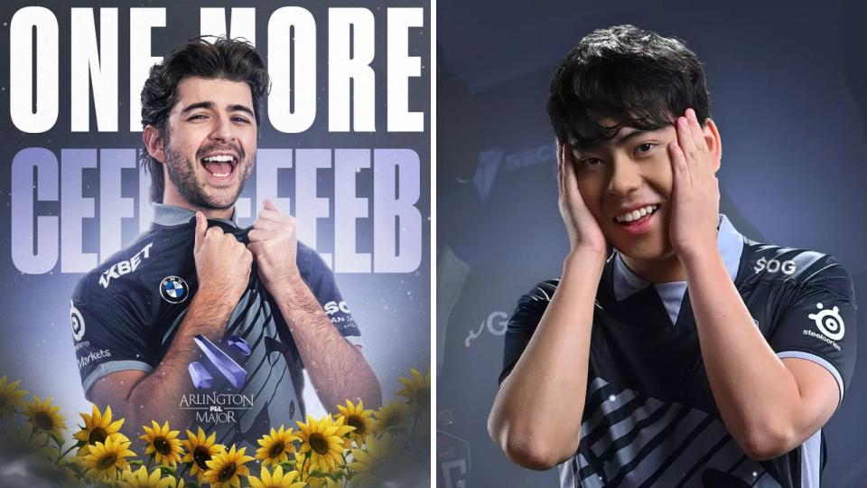 Two of OG's two-time TI winners, Ceb (left) and ana (right), will return to the arena for the Stand-in Major. (Images: OG)