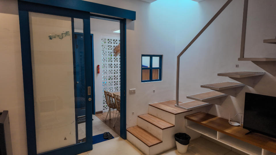The Blue Loft - Living Area & Staircase