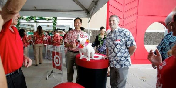 Bullseye the dog at a Target in Hawaii