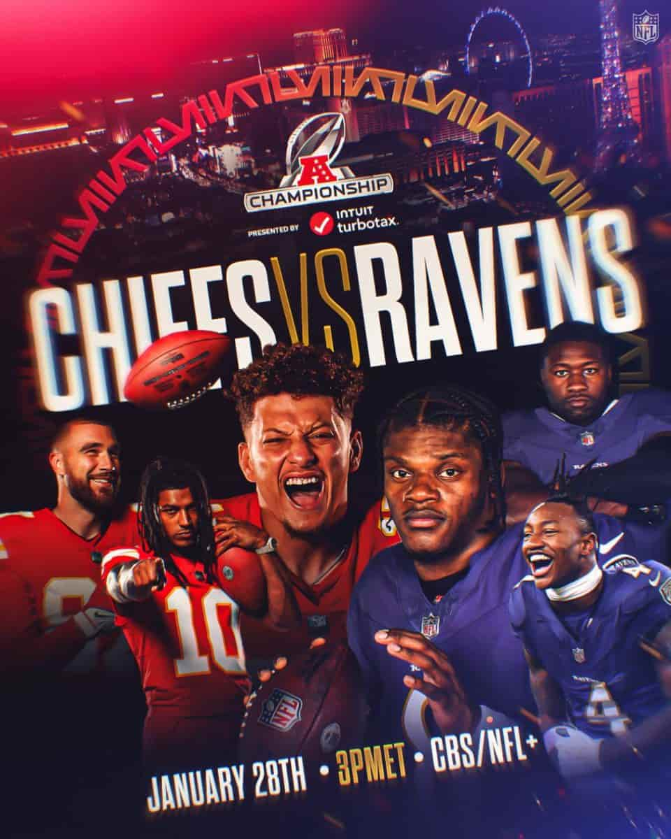 chiefs vs ravens finales de conferencia nfl horarios