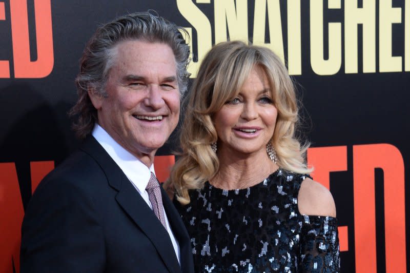 Kurt Russell (L) and Goldie Hawn attend the Los Angeles premiere of "Snatched" in 2017. File Photo by Jim Ruymen/UPI