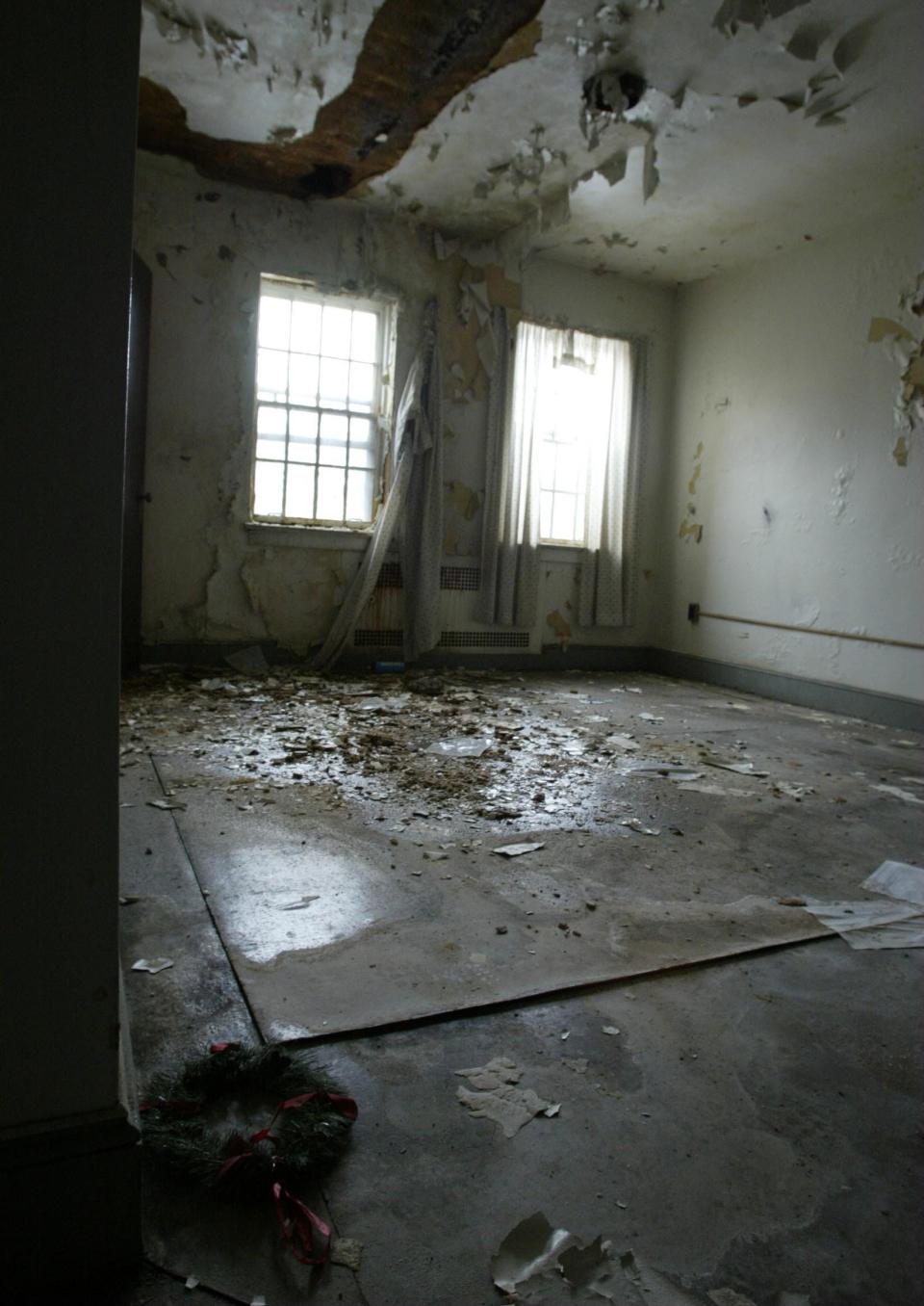 One of the rooms inside what used to be the main building at Marlboro Psychiatric Hospital, seen in 2009, a few years before the abandoned institution was torn down.