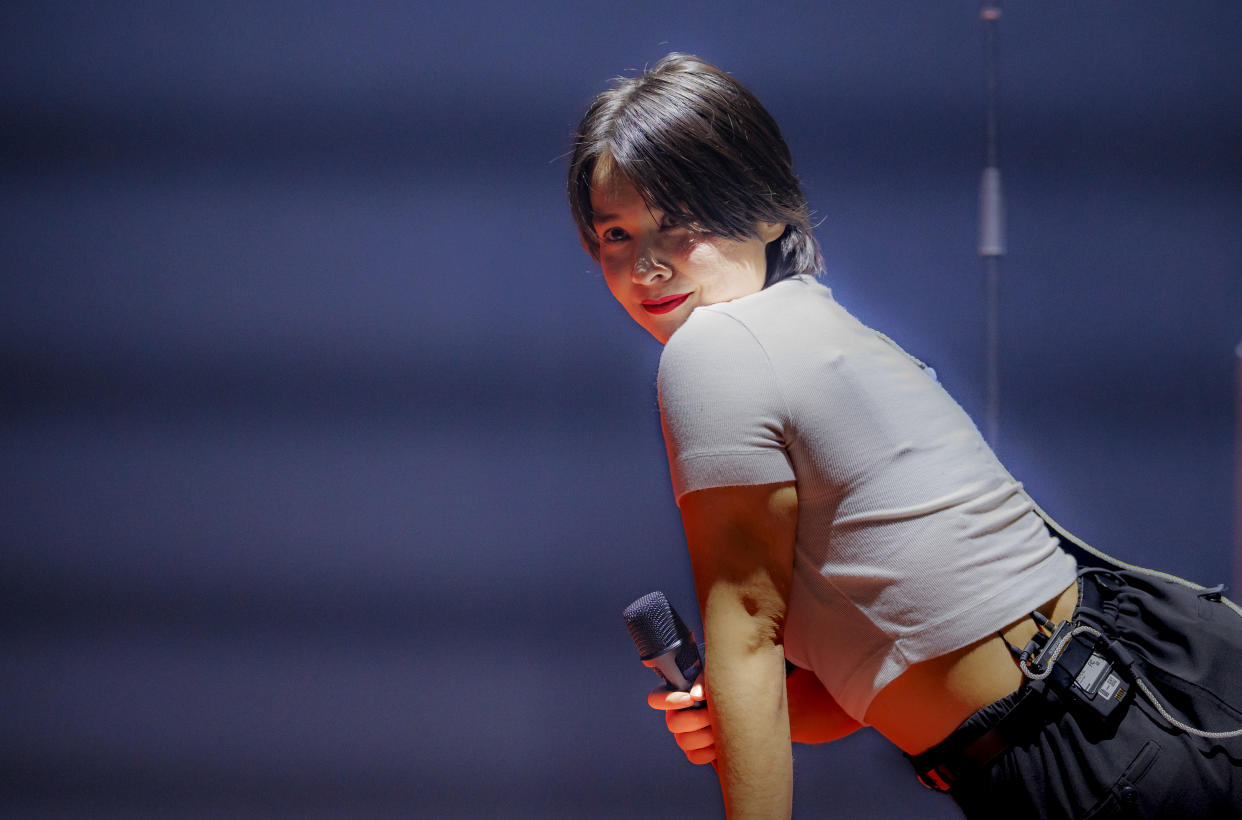 Mitski at the Mitski concert held at Shrine Auditorium and Expo Hall on March 30, 2024 in Los Angeles, California.