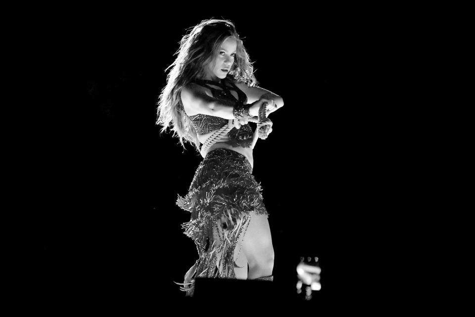 Shakira performs onstage during the Pepsi Super Bowl LIV Halftime Show on Feb. 2, 2020, in Miami. 