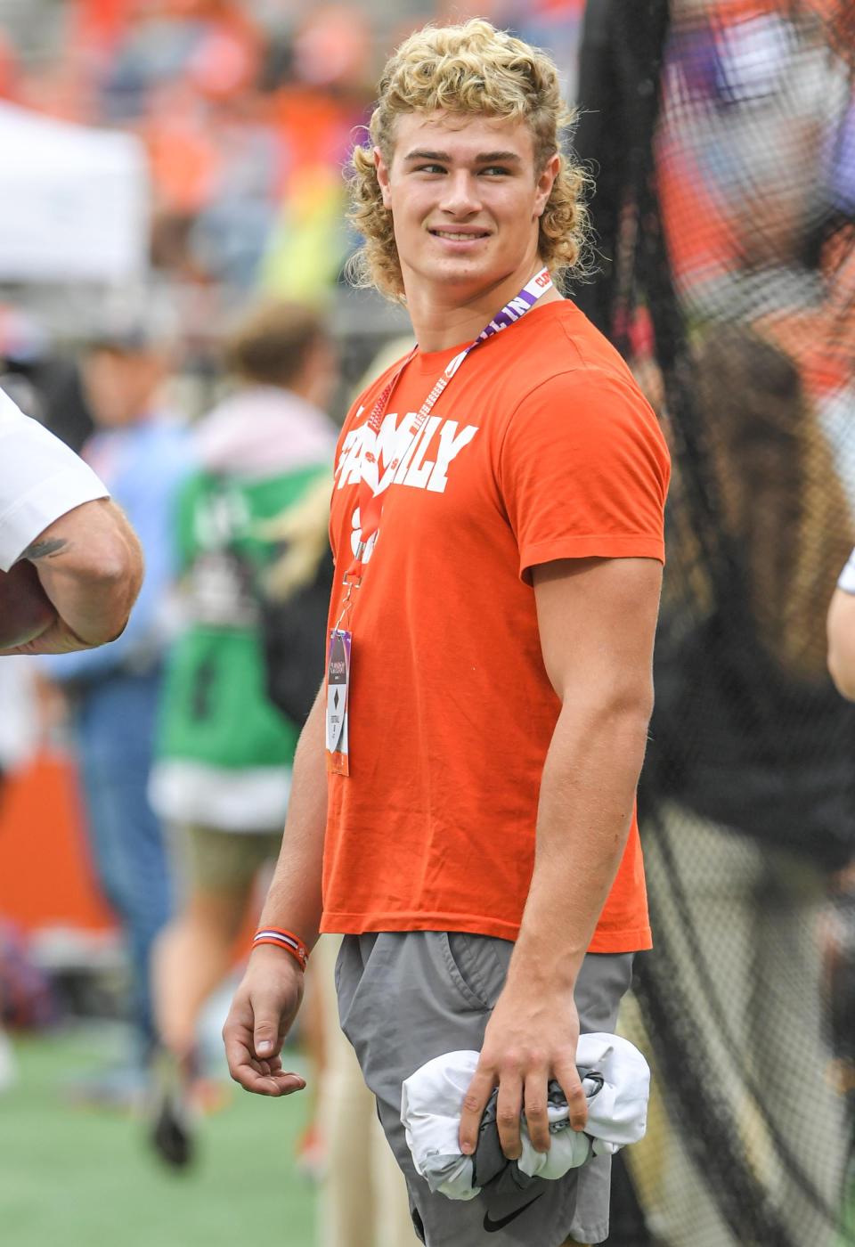 Sammy Brown, Class of 2024 top linebacker recruit from Jefferson High School in Jefferson, Georgia, before the game at Memorial Stadium in Clemson, South Carolina Saturday, September 10, 2022.  