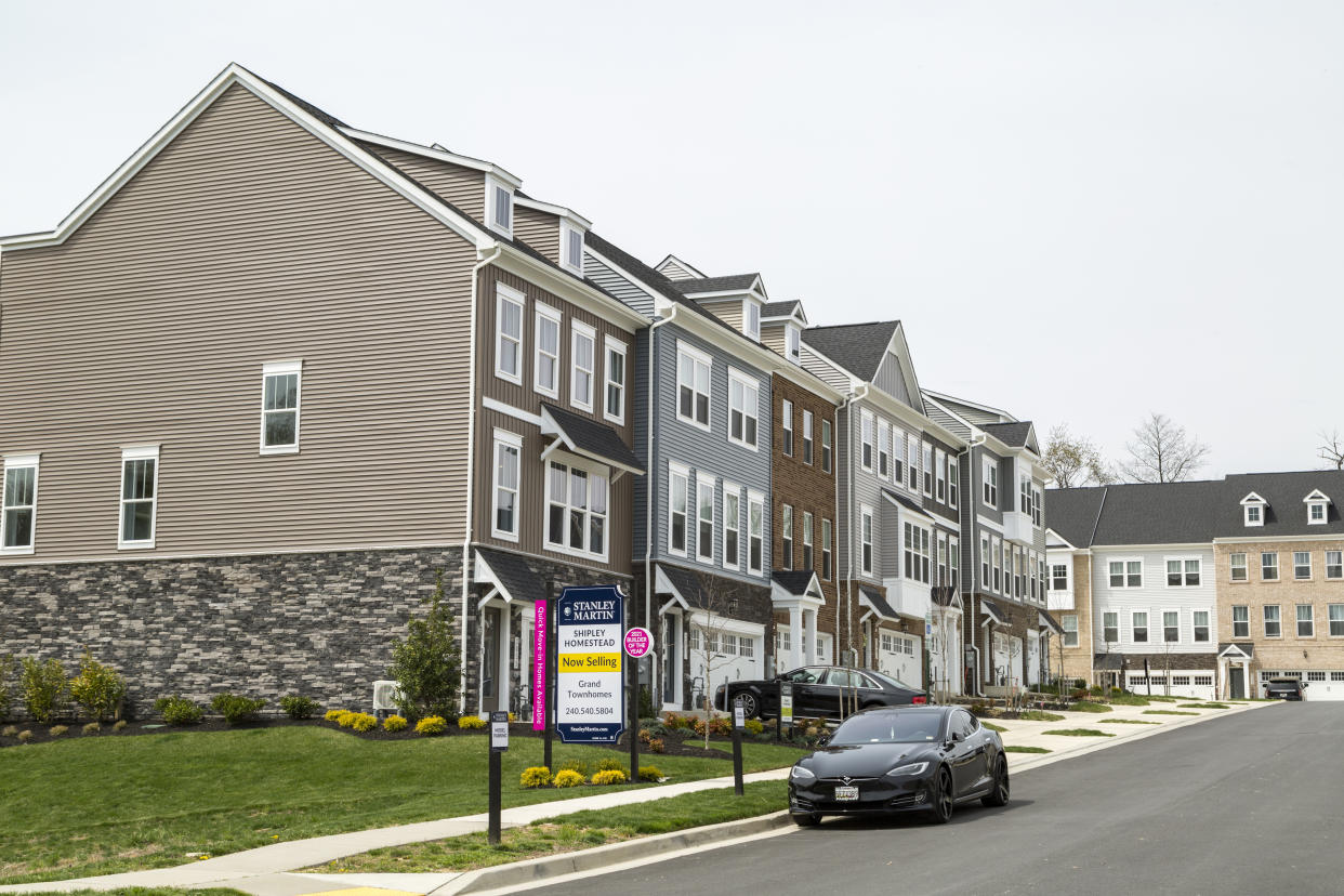 HANOVER, MD-APRIL 13:Townhomes at Shipley Homestead on April 13, 2022 in Hanover Maryland. (Photo by Benjamin C Tankersley/For The Washington Post via Getty Images)