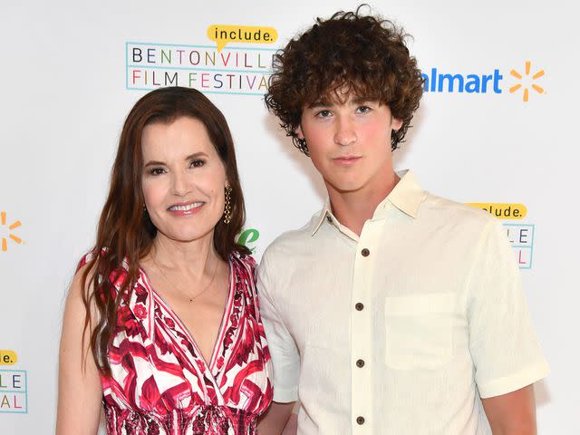 <p>Jason Davis/Getty</p> Geena Davis and Kian William Davis Jarrahy attend the 9th Annual Bentonville Film Festival on June 14, 2023 in Bentonville, Arkansas.