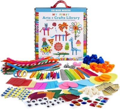 Kraftic Arts & Crafts Supplies Center for Kids Craft Supplies Kit Complete  with 20 Filled Drawers of Craft Materials for Toddlers