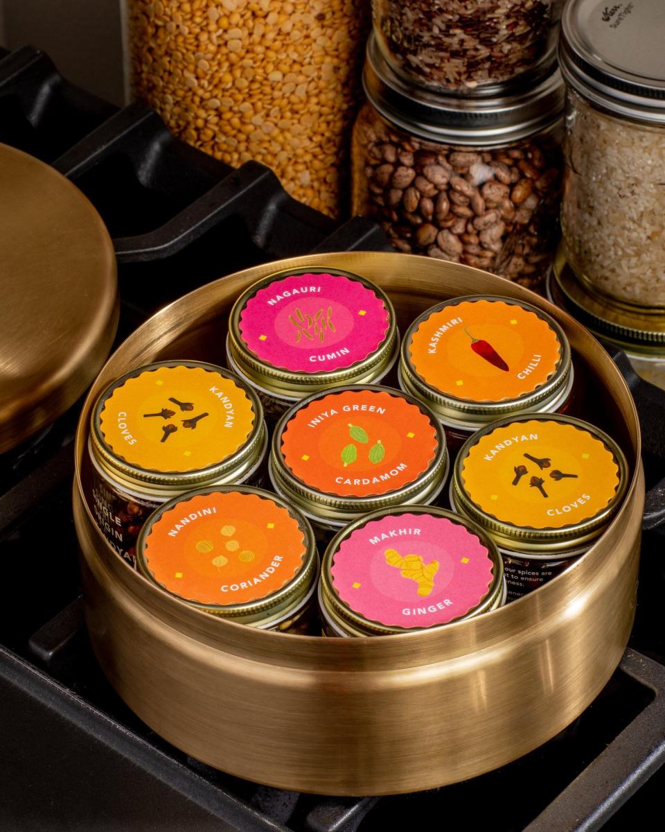 <p><strong>Masala Dabba</strong></p><p>diasporaco.com</p><p><strong>$125.00</strong></p><p>Many of us started delving into our spice cabinets during the pandemic, so why not up their spice game with this chic spice box filled with your choice of spices from Diaspora Co.'s single-origin, more-than-fair-trade collections. </p>