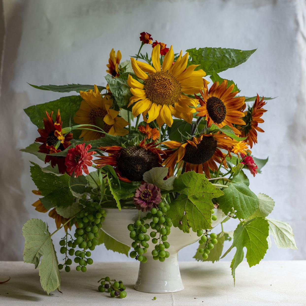 frances palmer sunflower flower arrangement