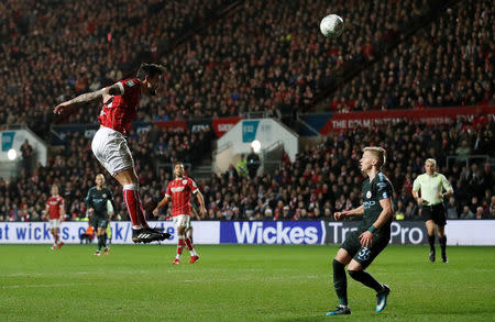 Soccer Football - Carabao Cup Semi Final Second Leg - Bristol City vs Manchester City - Ashton Gate Stadium, Bristol, Britain - January 23, 2018 Bristol City's Marlon Pack scores their first goal Action Images via Reuters/Carl Recine