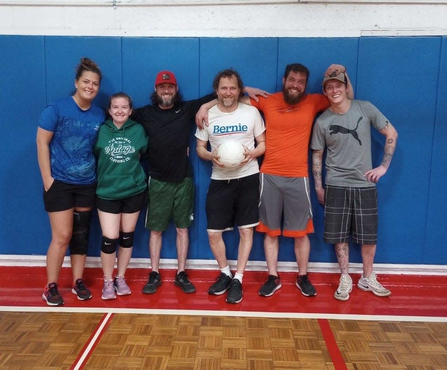 The Cheboygan recreational co-ed spike volleyball league recently wrapped up its regular season. Team Dave Martin, which finished third in the league, was led by Dave Martin, who completed his 25th season in the league. From left, members of the Dave Martin team include Alli Grosso, Alexandria Martin, Douglas Cool, David Martin, John Boyatt and Danny Badgley. Brittany Marie, also a team member, was not in the photo.