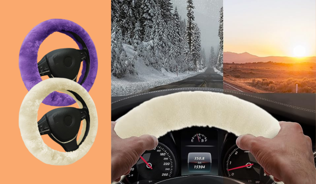 The Andalus Australian Sheepskin Steering Wheel Cover is on sale at
