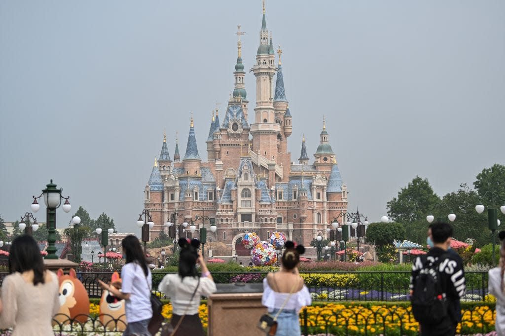 People visit Shanghai Disneyland on May 11, 2020, the first time it reopened amid the pandemic.
