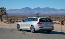 <p>Like its platform-mates, the V60 feels strong and solid on the road. Its steering is hefty and the wagon is locked in at speed.</p>