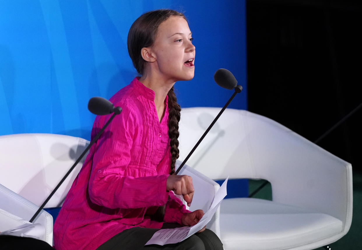 Greta Thunberg redete den Spitzenpolitikern mit einem emotionsgeladenen Appell ins Gewissen (Bild Reuters/Carlo Allegri)