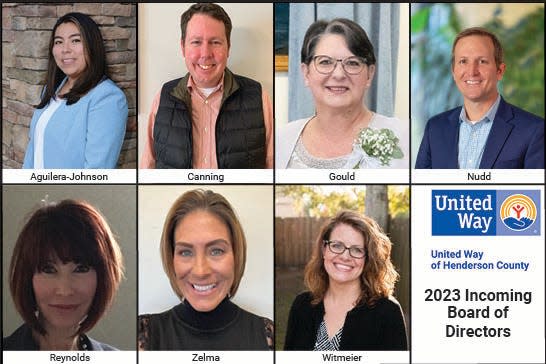 The 2023 incoming new members of the United Way of Henderson County Board of Directors.
