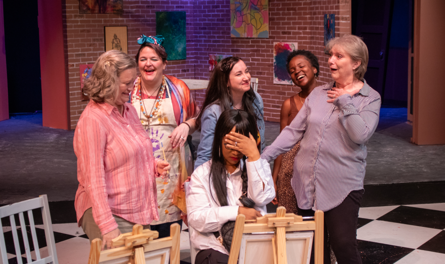 Ashley Hoskins, left, Emmalee Hilburn, Bez McMullen, Khalia Denise (seated), Amari Harris and Kathy Graham.