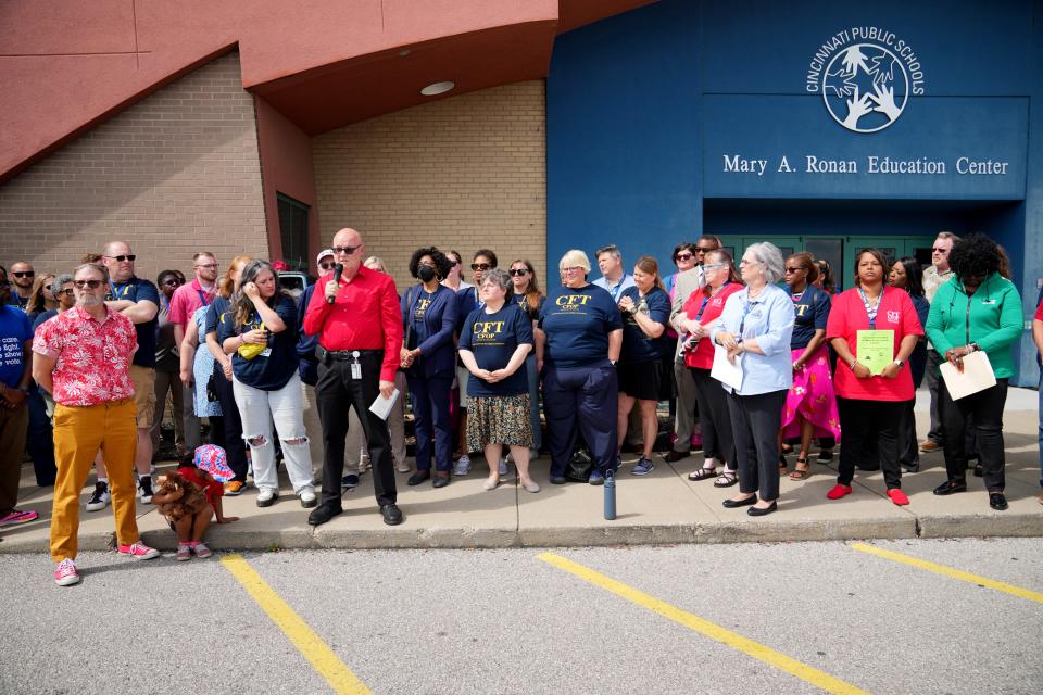 All six unions representing Cincinnati Public Schools' workers voted no confidence in Superintendent Iranetta Wright. Union leaders announced the unanimous decision during a press conference Monday at the Central Office and Mayerson Academy building in Corryville.