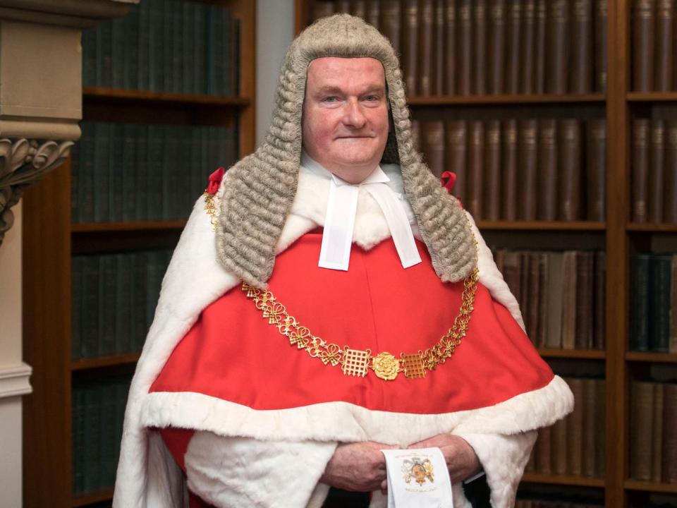 The new Lord Chief Justice, Sir Ian Burnett, at the Royal Courts of Justice (PA)