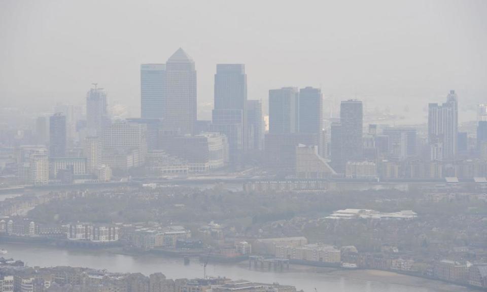 Air pollution over London.