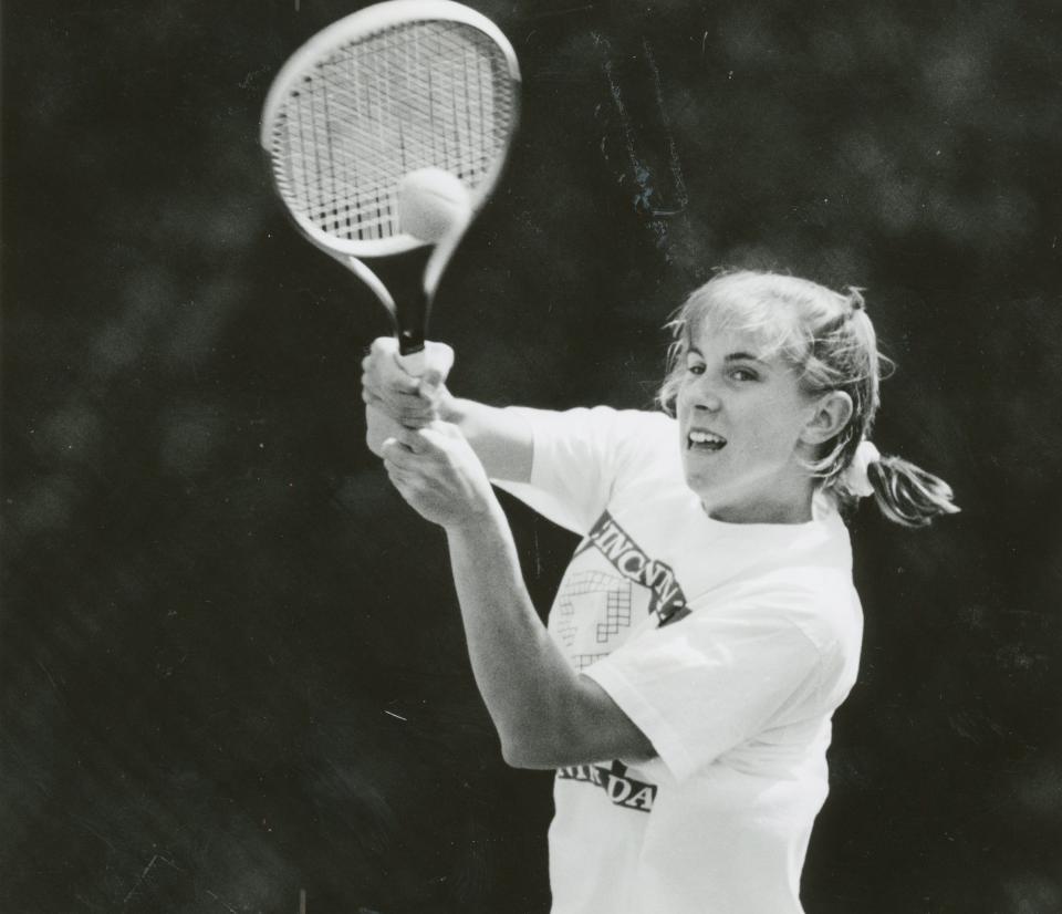 Mary LaMacchia was on the No. 1 boys doubles team with Brad Levin at Cincinnati County Day when she played in 1992. "When I go against the guys, they seem to get more intense because they don't want to lose to a girl," LaMacchia said. "But I'm used to this because this is my fourth year on the boys team."
