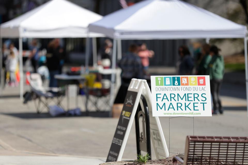 FILE - A view from Fond du Lac's farmers' market in May 2020.