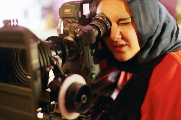 Iman Zawahry checks a camera angle on the set of her latest feature film.