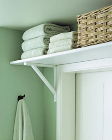 Towel shelf above bathroom door