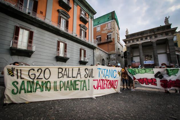 A moment of a protest against the G20 environment ministers that will open tomorrow in Naples, Italy, 21 July 2021.   ANSA/CESARE ABBATE (Photo: CESARE ABBATEANSA)