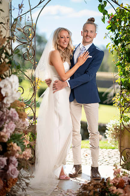 Lyndall and Cameron on their wedding