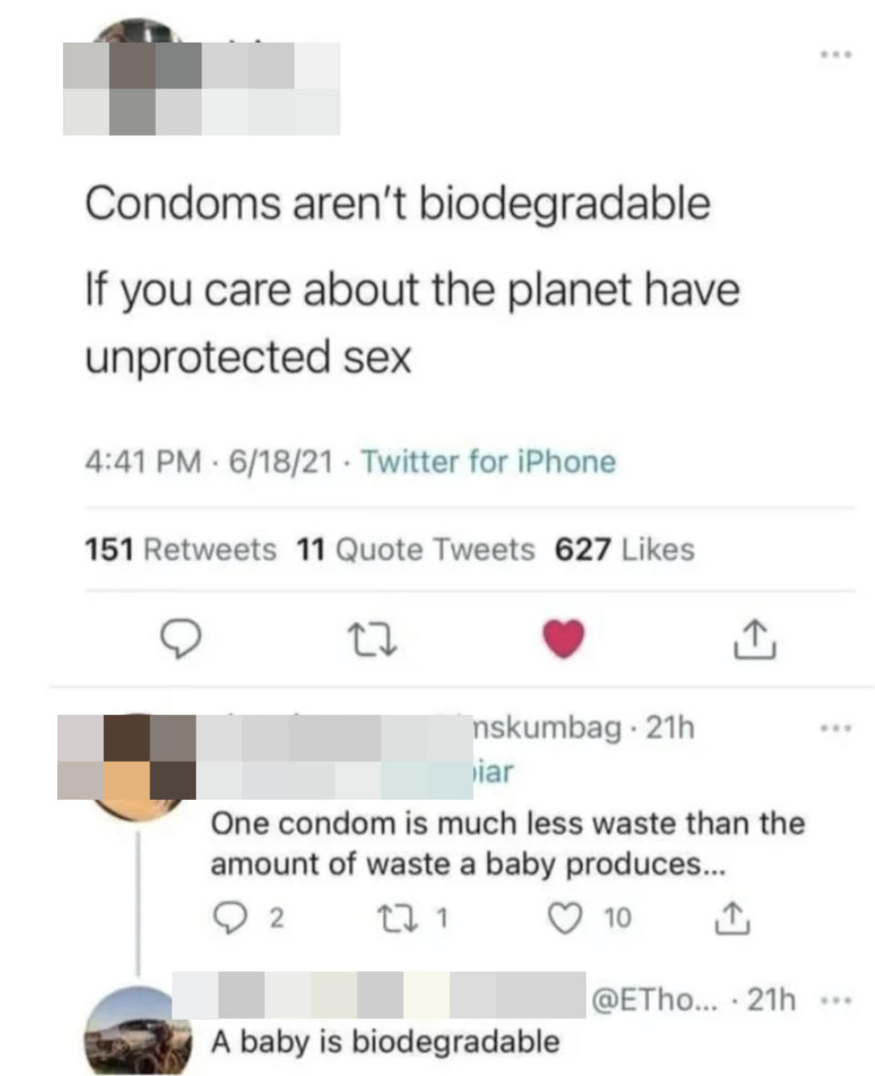"A baby is biodegradable"