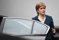 Nicola Sturgeon, First Minister of Scotland smiles as she arrives at Downing Street in London, Britain October 24, 2016. REUTERS/Dylan Martinez