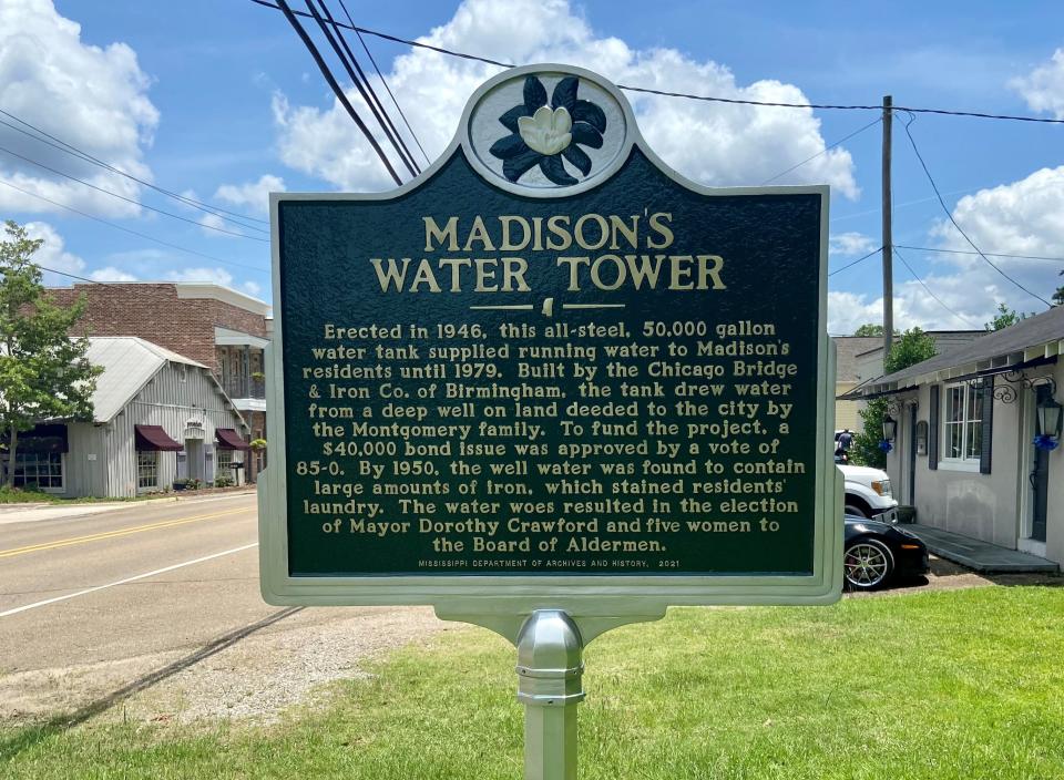 The Madison water tower was built in 1946 and is an all-steel structure.