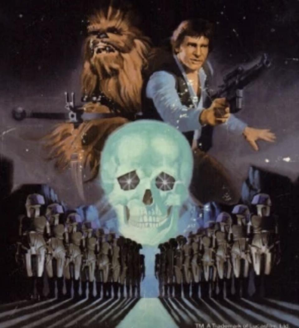 Detail of the <i>Han Solo and the Lost Legacy</i> featuring a familiar crystal skull. (Image: Del Rey)