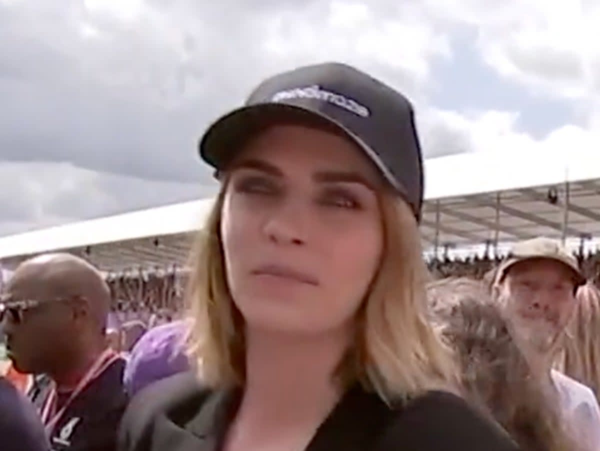 Cara Delevingne refused to be interviewed by F1 commentator Martin Brundle (Twitter)