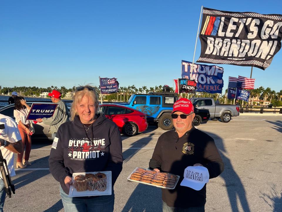 Trump sent cookies and hats as a thanks to supporters who gathered outside Mar-a-Lago on January 6.