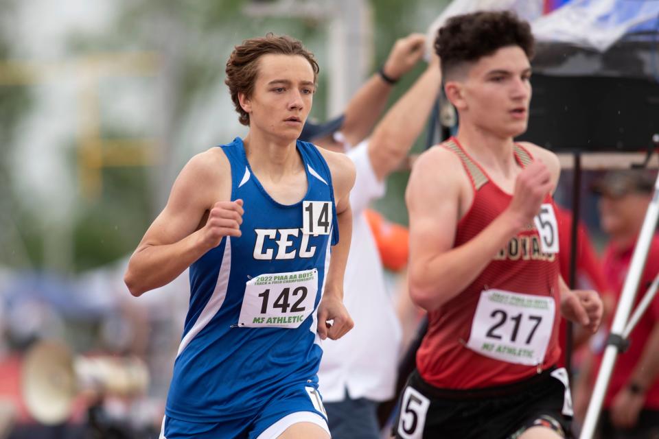 Conwell-Egan's Matthew Gorman competes in the 2A boys' 1600-meter run at PIAA Track and Field Championship at Shippensburg University on Friday, May 27, 2022.