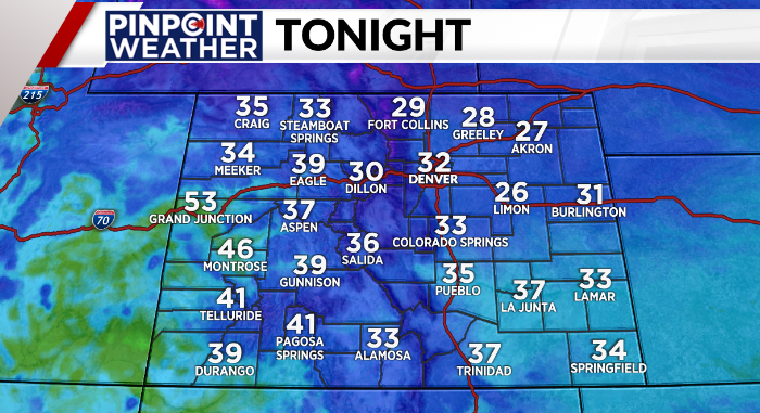 Pinpoint Weather: Overnight lows on April 19 