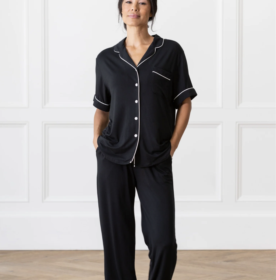 <p><a href="https://go.redirectingat.com?id=74968X1596630&url=https%3A%2F%2Fcozyearth.com%2Fproducts%2Fwomens-stretch-knit-short-sleeve-pant-bamboo-pajama-set%3Fvariant%3D42345092448436&sref=https%3A%2F%2Fwww.countryliving.com%2Fshopping%2Fgifts%2Fg39862858%2Fgifts-for-mom-from-son%2F" rel="nofollow noopener" target="_blank" data-ylk="slk:Shop Now;elm:context_link;itc:0;sec:content-canvas" class="link ">Shop Now</a></p><p>Cozy Earth Bamboo Pajama Set </p><p>$142.50</p><span class="copyright">Cozy Earth </span>