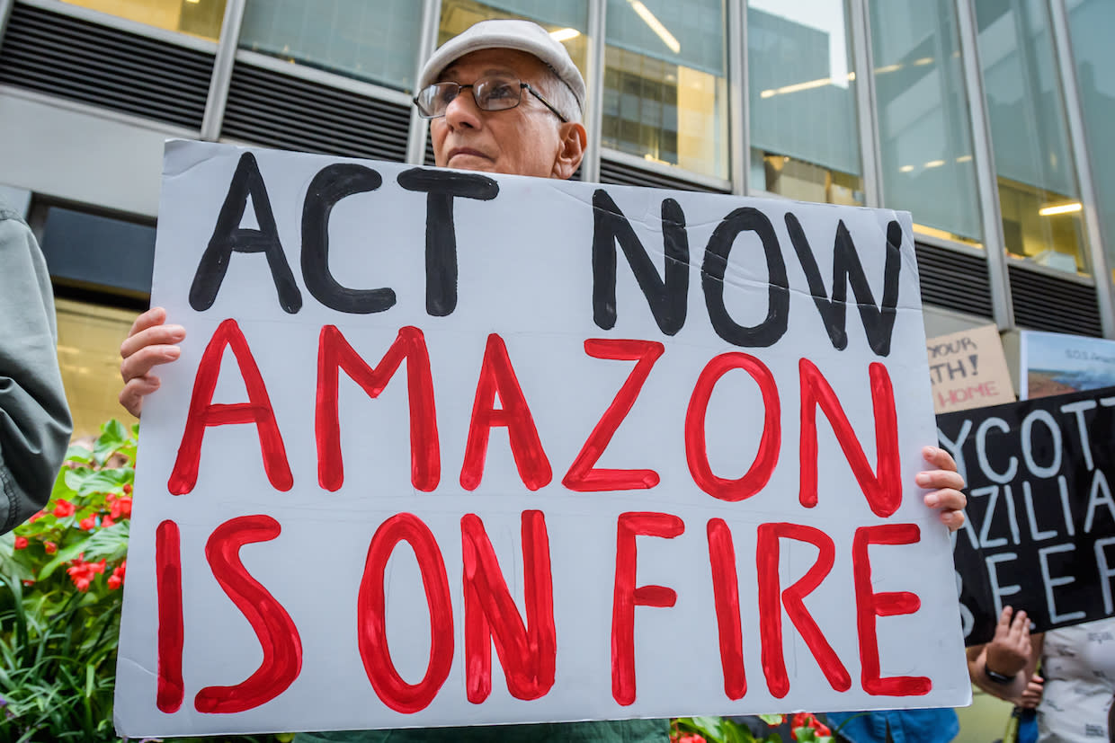 There have been worldwide protests against the burning of the Amazon rainforest (Picture: PA)