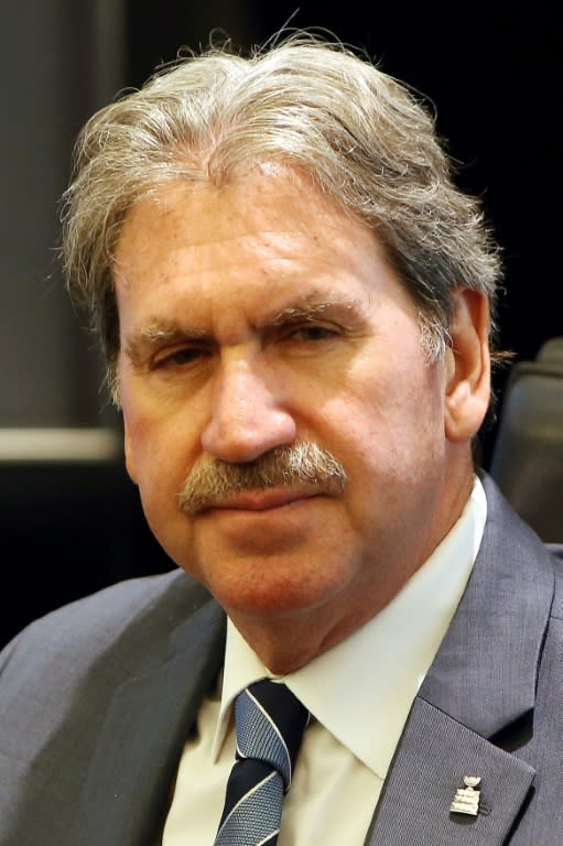 ITF President David Haggerty, seen at a meeting in Kuwait, in June 2018