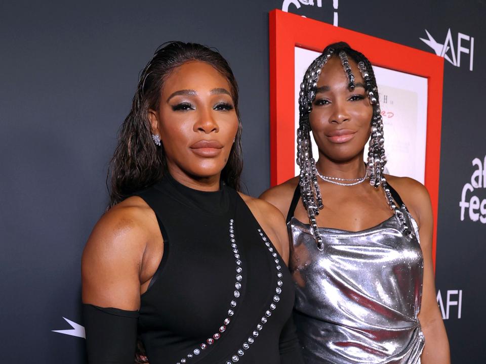 Venus and Serena Williams attend the 2021 AFI Fest Closing Night Premiere of Warner Bros. "King Richard" at TCL Chinese Theatre on November 14, 2021 in Hollywood, California.